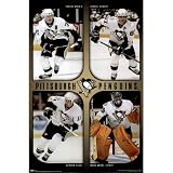 Pittsburgh Penguins (Evgeni Malkin, Sidney Crosby, Jordan Staal, Marc-Andre Fleury) Sports Poster Print - 24x36 custom fit with RichAndFramous Black 24 inch Poster Hangers