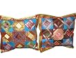 Christmas Gift-2 Blue Maroon Vintage Sari Zari Borders Toss Pillow Cushion Covers 16"