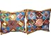 Christmas Gift-2 Blue Maroon Vintage Sari Zari Borders Toss Pillow Cushion Covers 16"