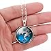 Unisex Fancy Pterosaur Art Pendant Necklace Retro Glass Time Gemstone Statement Necklace