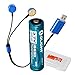 Olight UC Universal Magnetic USB Charger with Cable for 18650 RCR123A 17670 14500 AA AAA Batteries w/ Olight 2300mAh 18650 Battery and LumenTac Battery Organizer