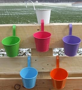 Blumentopf zum Hängen Pflanzentopf gehämmert 6 Stück Set Bunt: Amazon