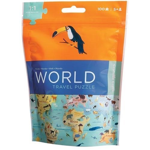 Crocodile Creek Travel Pouch Puzzle: World (100 pc)