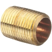 Anderson Metals Red Brass Pipe Fitting, Nipple, NPT Male