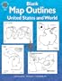 Blank Map Outlines, United States and World, Grades 3 - 6