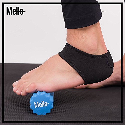 Plantar Fasciitis 2in1 Bundle By Mello-Foot Arch Support Wrap & Foam Roller Set-Ideal For Foot Pain Relief, Therapy & Massage-Breathable Heel Pad & Textured Roller For Men & Women (Sock Size L)
