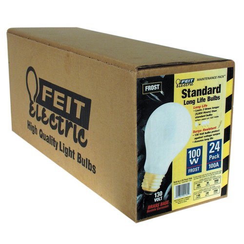 100A/MP-130 Feit Electric 100 Watt Bulb A19 household, frosted, 24 Pack