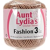 Coats Crochet Aunt Lydia's Fashion Crochet, Cotton Size 3, Copper Mist
