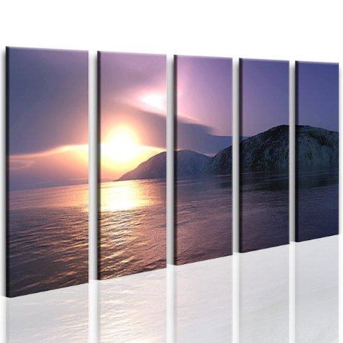 CLEARITY 5 pieces artwork on canvas ready to hang. Stretched and stapled to frames. Better than Poster. Feels like oil painting. Great photos and pictures as modern art. Ocean Abstract Giclée