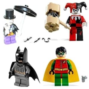 Lego Batman, Penguin, Harley Qiunn Robin, 4 Mini Fig Set NEW by