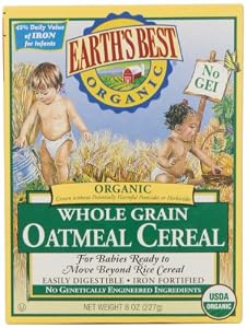 Earth's Best Certified Organic Whole Grain Oatmeal Cereal -- 8 oz