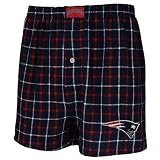 Reebok New England Patriots Navy Blue Gridiron Flannel Boxer Shorts