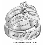 Stunning White Gold 1/4 ct Diamond Trio Set For Him and Her
