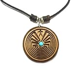 Organic Alder Tree Man in the Maze Pendant with Turquoise Bead