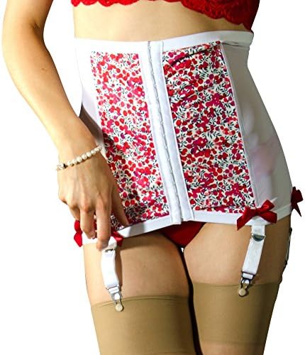 Hallowed Rose Women's Sweet Red Abstract Cherry waist cincher small (waist 28"-30", 71-76cm) white
