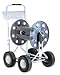 Claber Jumbo 4 Wheel Aluminum Garden Hose Cart With 425-Feet Capacity, 10-Inch Semi-Pneumatic Wheels, And Accessory Basket #8900