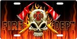 Fire Dept Skull Custom License Plate Novelty Tag from Redeye Laserworks