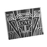 Hortense B Hewitt Art Deco Black Guest Book, Silver
