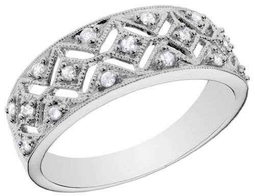 Vintage Diamond Ring 1/7 Carat (ctw) in White Gold