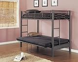 3 Matte Black Textured Twin/Futon Bunk Bed
