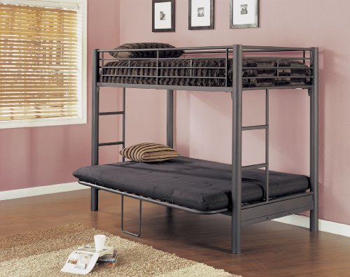 3 Matte Black Textured Bunk Bed