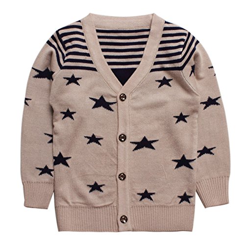 eTree Baby Boys' V Collar Buttons Striped Stars Cashmere Cardigan Sweater