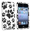 eForCity Snap-on Rubber Coated Case compatible with Apple� iPod� touch 4th Generation, Black / White Paw