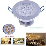 LEMONBEST&reg; Super Bright Dimmable 7W LED Ceiling Light Downlight Recessed Lighting kit for decoration lighting lamp 110V with transformer, Warm White