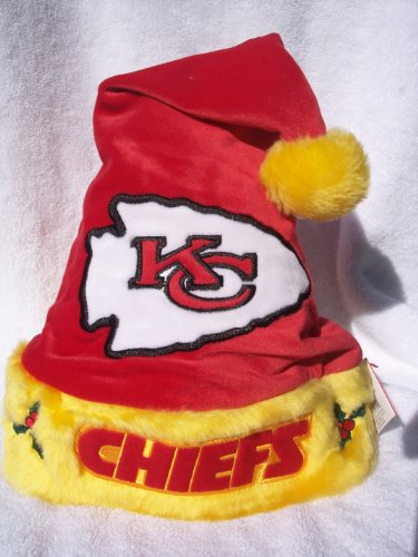 Kansas City Chiefs plush holly NFL Solid color Team logo Santa Hat