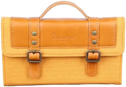 Hallstatt Premium Unique Canvas Leather Bag Style Cover Case for Samsung Galaxy S 4 S IV (Mustard)