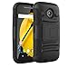 Moto E (2nd Gen) Case, LK [Heavy Duty] Black Armor Holster Defender Full Body Protective Hybrid Case Cover with Belt Clip for Moto E 2nd Generation