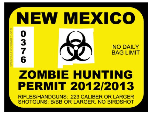 New Mexico Zombie Hunting Permit 2012 (Bumper Sticker)