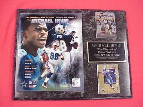 Cowboys Michael Irvin 2 Card Collector Plaque