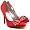 Satin Style Stiletto Heel Diamante Bow Court Shoes Red US Sz 5