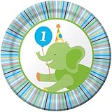 Creative Converting Sweet at One Boys Round Dessert Plates, 8 Per Package