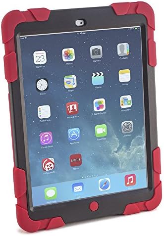 Caseiopeia Keep Safe 360 Rotating Kickstand Rugged Heavy Duty Case with Screen Protector for iPad Air (KSR-IPA-RED)