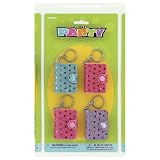 Sequin Notebook Key Rings Party Favors 4/Pkg Unique Industries 4061