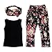 DaySeventh Girls Sleeveless Shirt/Tops + Floral Pants + Hair Band Set Clothes