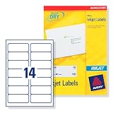 Avery Quick Dry Addressing Labels Inkjet 14 Per Sheet 99.1x38.1mm White Ref J8163-25 [350 Labels]