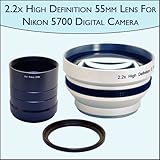 2.2x High Definition Telephoto Camera 55mm Lens For Nikon Coolpix 5700