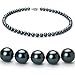 Black 6.5-7mm AAA Japanese Akoya Pearl Necklace 16 inch Choker Length