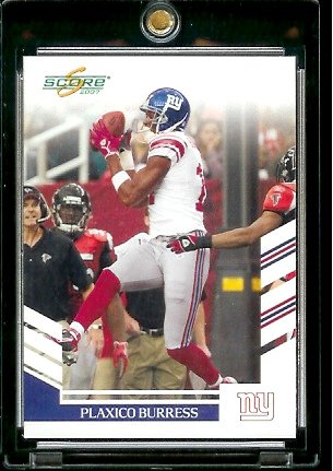 2007 Score #12 Plaxico Burress New York Giants Football Card - Mint Condition - In Protective Display Case !