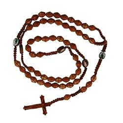 Brown Colored Bi-Cone Beaded Rosary with Photographs