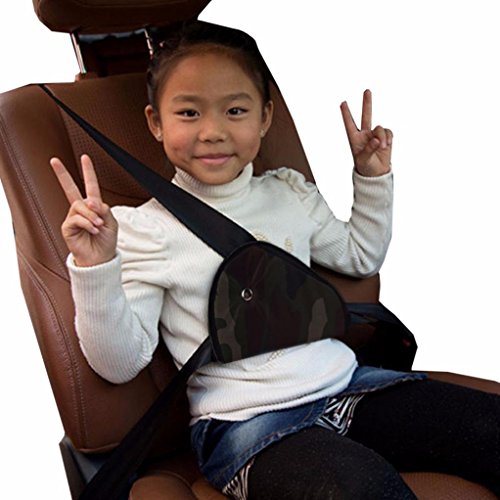 DZT1968® Child Car Safety Belt Cover Seat Adjuster Device Protector Seat Belt Positioner (Black)