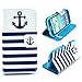 Galaxy S3 Case, M-Zebra Printed Series Light Color Design PU Leather Stand Wallet Type Magnet Design Flip Case Cover For Samsung Galaxy S3 i9300, with Screen Protectors+Stylus+Cleaning Cloth (Anchor 1)
