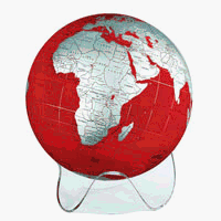 National Geographic EB-6BSB Burgundy 6 Inch Globe with Sculptured Base