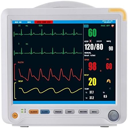 ZODORE 12.1" color TFT display 6 parameters portable Patient Monitor ECG 2-TEMP NIBP SpO2 RESP PR/HR, vital signs monitor/ Powerful software function to support use in NICU, ICU, OR, CCU or normal patient room B
