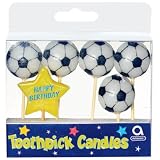 Boys Football Birthday Party Cake Candles, pack of 6