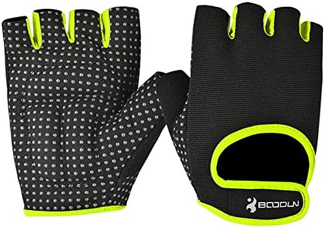 NIUEIMEE Cycling Bike Bicycle Motorcycle Shockproof Outdoor Sports Half Finger Short Gloves (Yellow, L)
