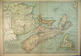c1902 MAP PRINCE EDWARD ISLANDS NOVA SCOTIA BRUNSWICK